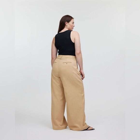 NWT Madewell The Petite Harlow Wide-Leg Linen Blend Pant in Desert Dune - Picture 4 of 10